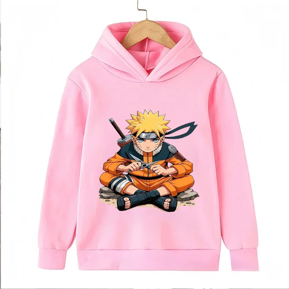 Naruto Kids Hoodie Anime Uzumaki Naruto Printed Sweatshirt for Boys Girls Children Casual Long Sleeve Pullover Top Autumn Winter