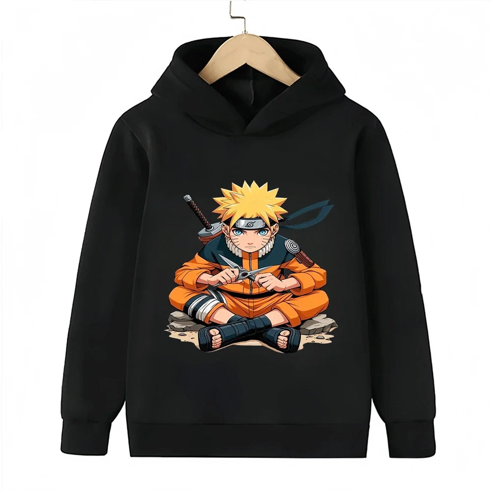 Naruto Kids Hoodie Anime Uzumaki Naruto Printed Sweatshirt for Boys Girls Children Casual Long Sleeve Pullover Top Autumn Winter
