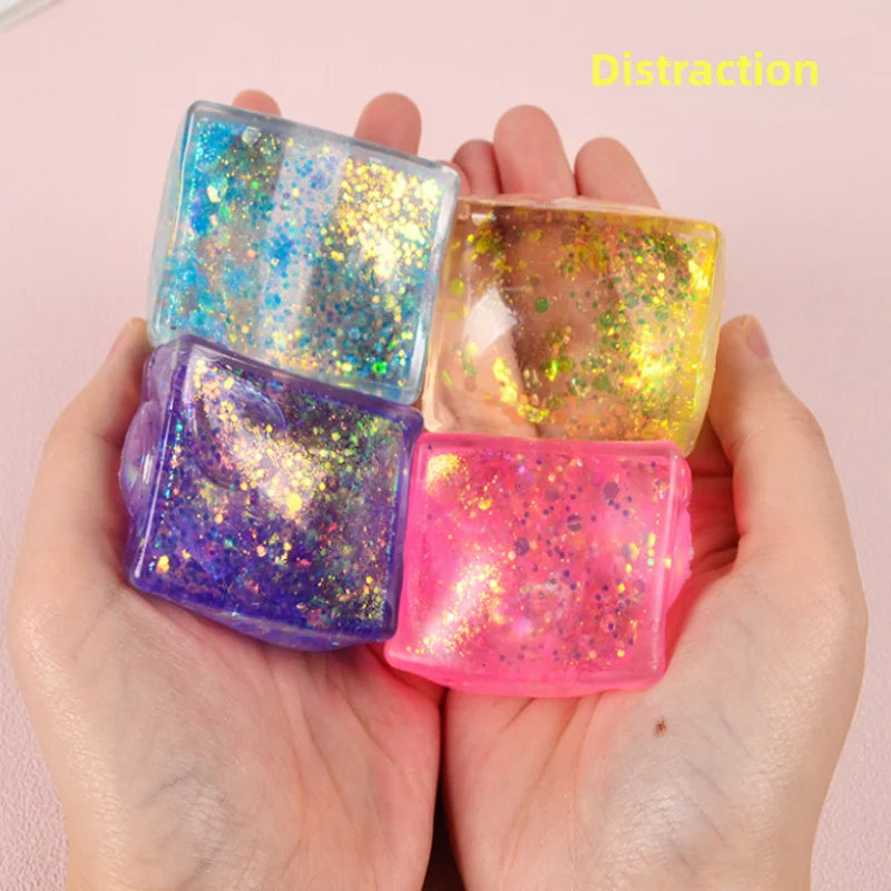 Ice Cube Squeezable Toy - Stress-relieving Toy - Random Color Mixing - Children's Gift