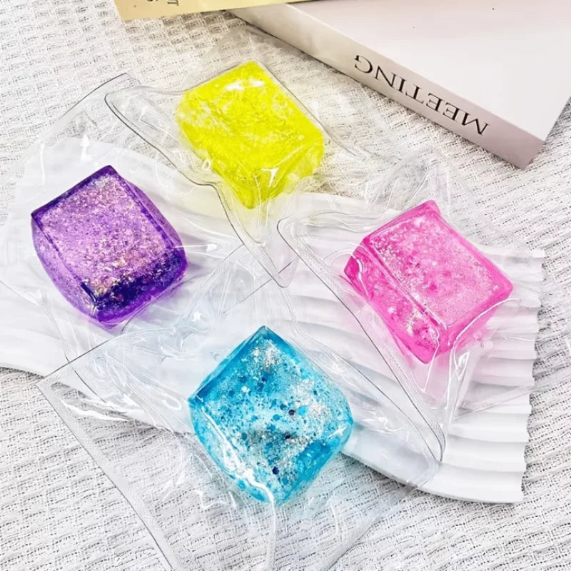 Ice Cube Squeezable Toy - Stress-relieving Toy - Random Color Mixing - Children's Gift