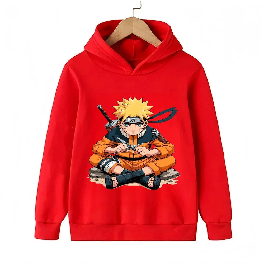 Naruto Kids Hoodie Anime Uzumaki Naruto Printed Sweatshirt for Boys Girls Children Casual Long Sleeve Pullover Top Autumn Winter