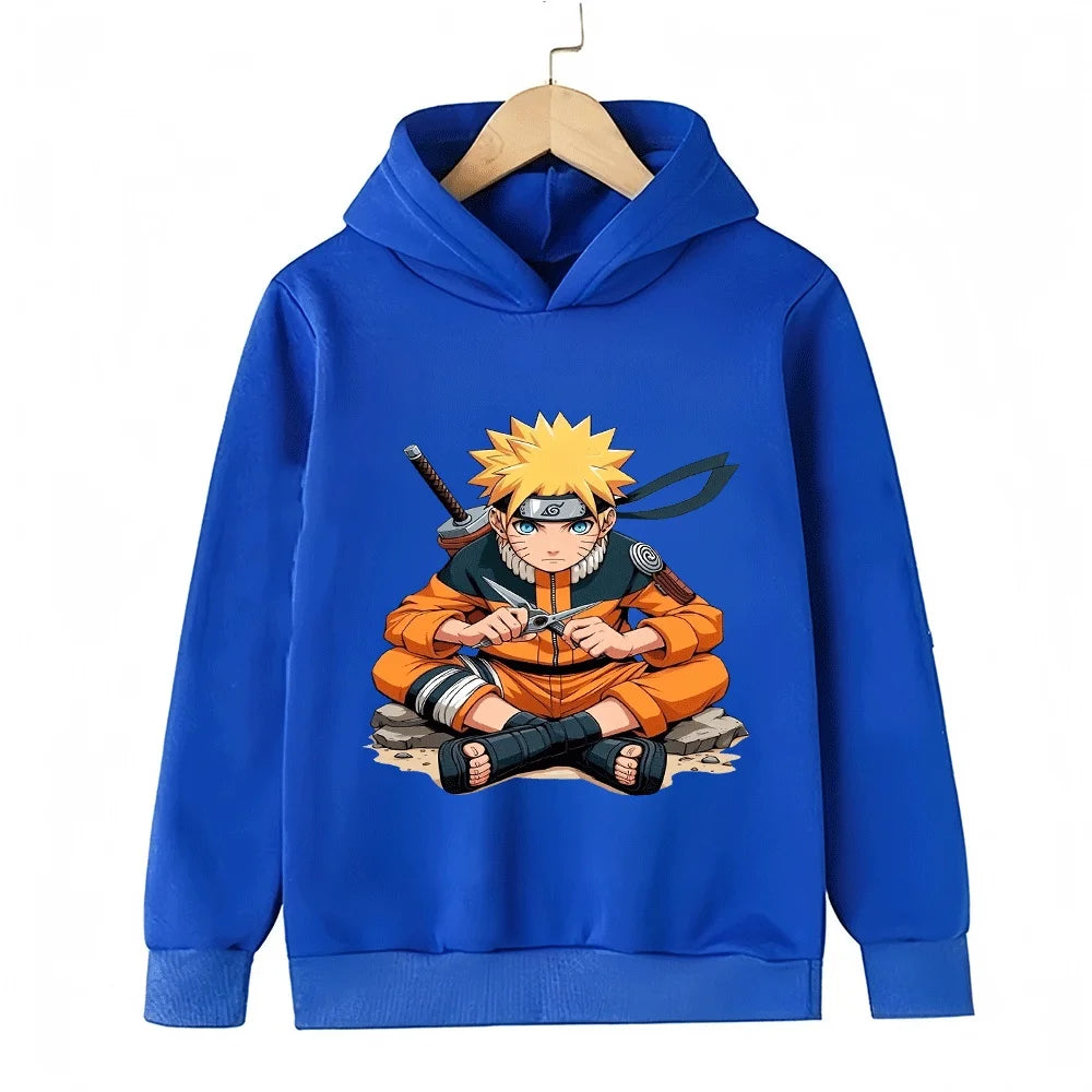 Naruto Kids Hoodie Anime Uzumaki Naruto Printed Sweatshirt for Boys Girls Children Casual Long Sleeve Pullover Top Autumn Winter