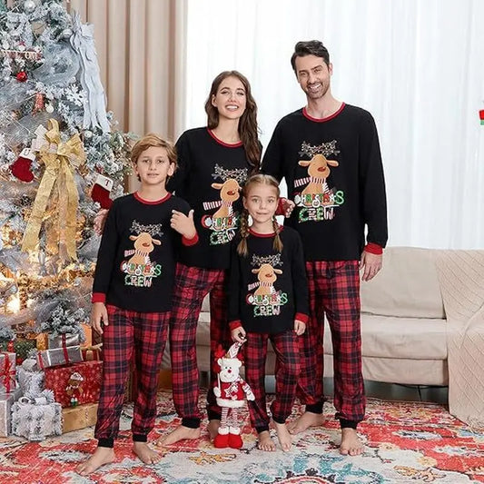 New Christmas Family Matching Pajamas Set Cotton Christmas Print Sleepwear for Kids Adults Pajama Sets
