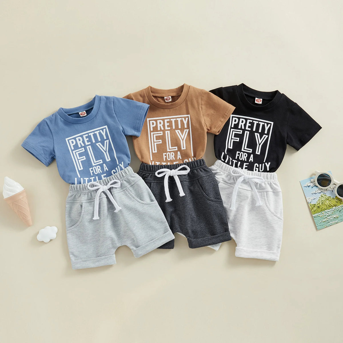 Summer Toddler Baby Boys Shorts Set Short Sleeve Letters Print T-shirt