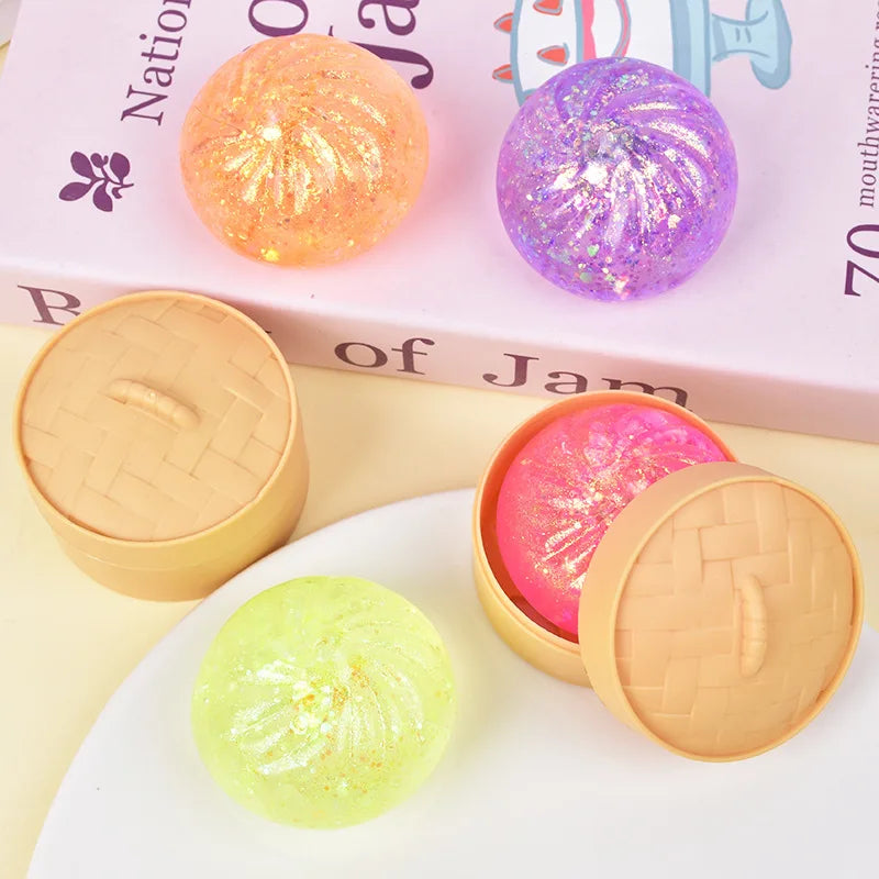 Blingbling Gold Powder Crystal Squishy Dumpling Small Steamed Bun