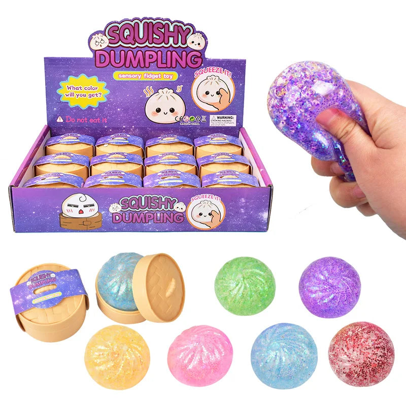 Blingbling Gold Powder Crystal Squishy Dumpling Small Steamed Bun