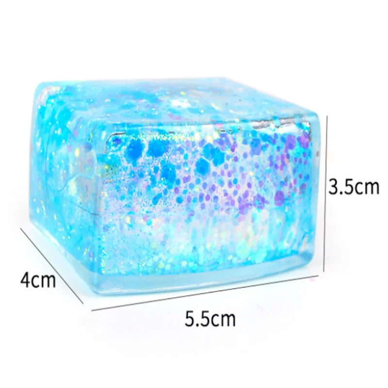 Ice Cube Squeezable Toy - Stress-relieving Toy - Random Color Mixing - Children's Gift