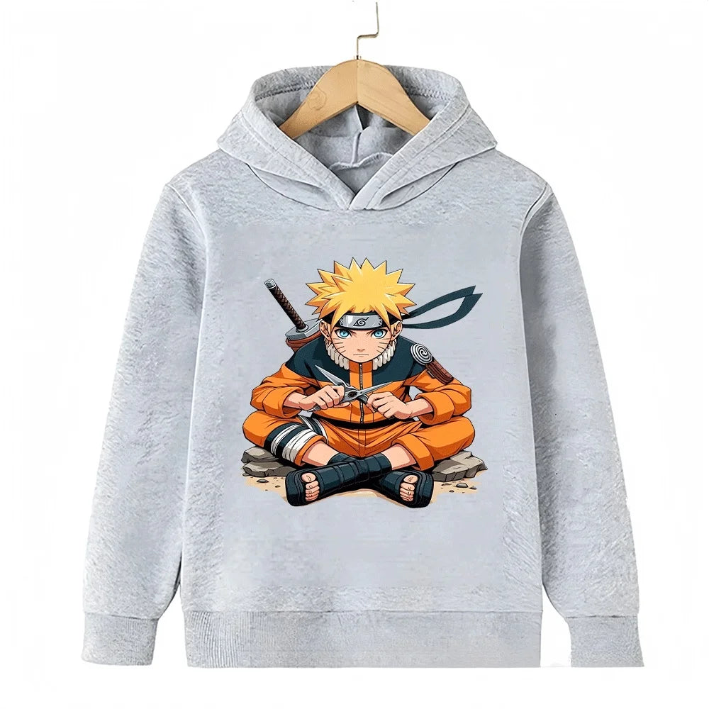 Naruto Kids Hoodie Anime Uzumaki Naruto Printed Sweatshirt for Boys Girls Children Casual Long Sleeve Pullover Top Autumn Winter